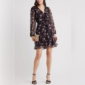 Chelsea 28
Floral Ruffle Trim Long Sleeve
Chiffon Minidress